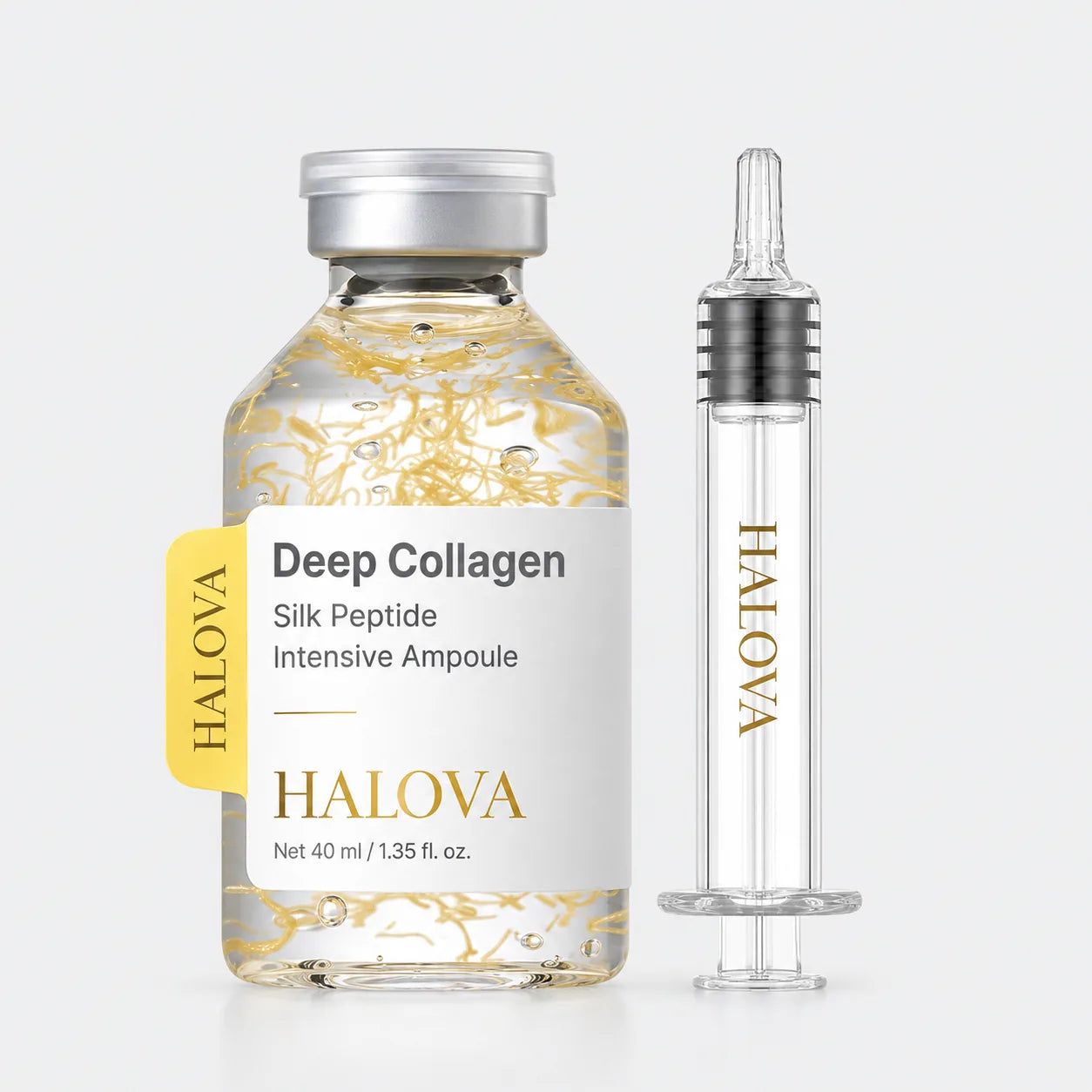 HALOVA Deep Collagen ampoule and precision applicator.