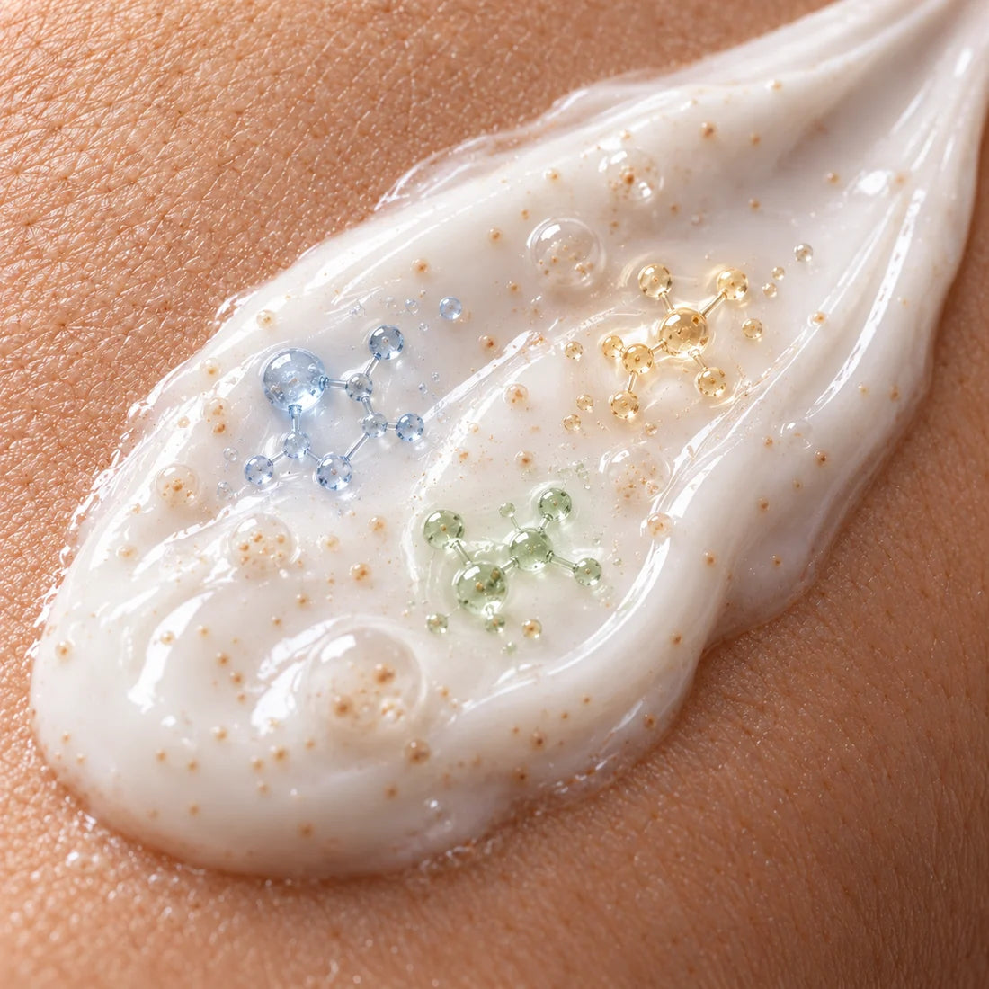 Illustration of the creamy serum base and encapsulated pigments