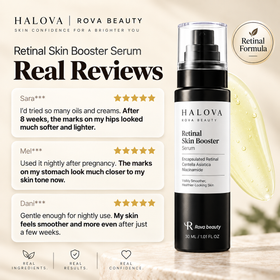 ROVA Retinal Skin Booster Serum evening skincare routine visual
