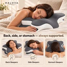HALOVA Ergonomic Cervical Support Pillow