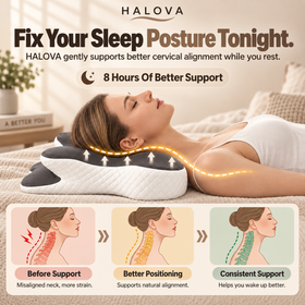 HALOVA Ergonomic Cervical Support Pillow