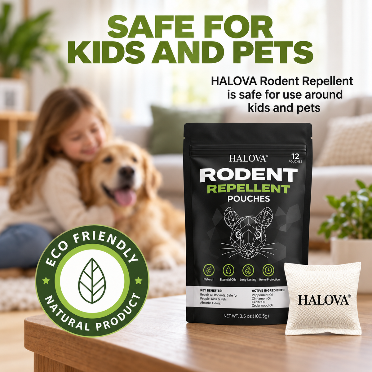 HALOVA™ Natural Rodent Repellent Pouches