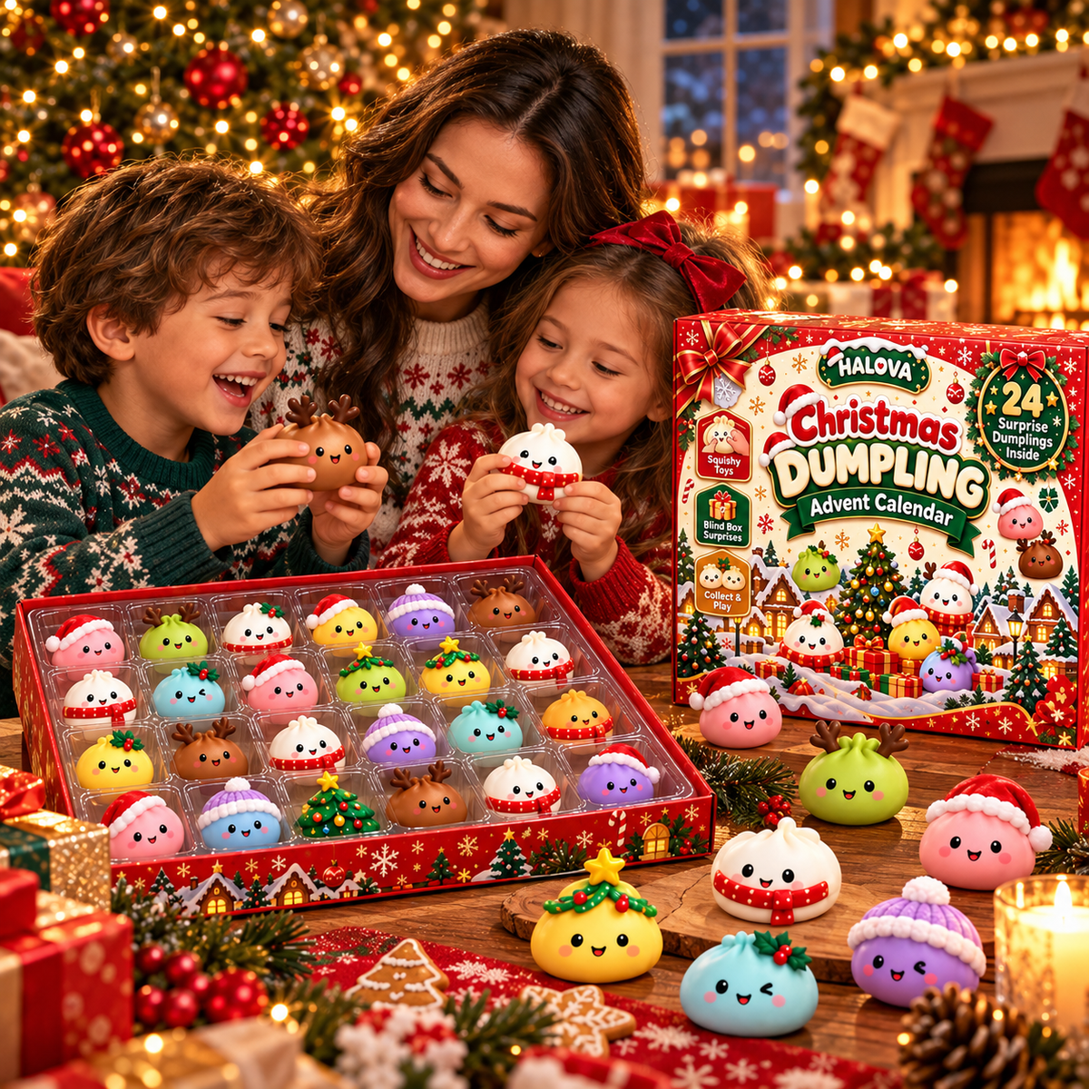 HALOVA™ Christmas Dumpling Advent Calendar – 24 Days of Surprises