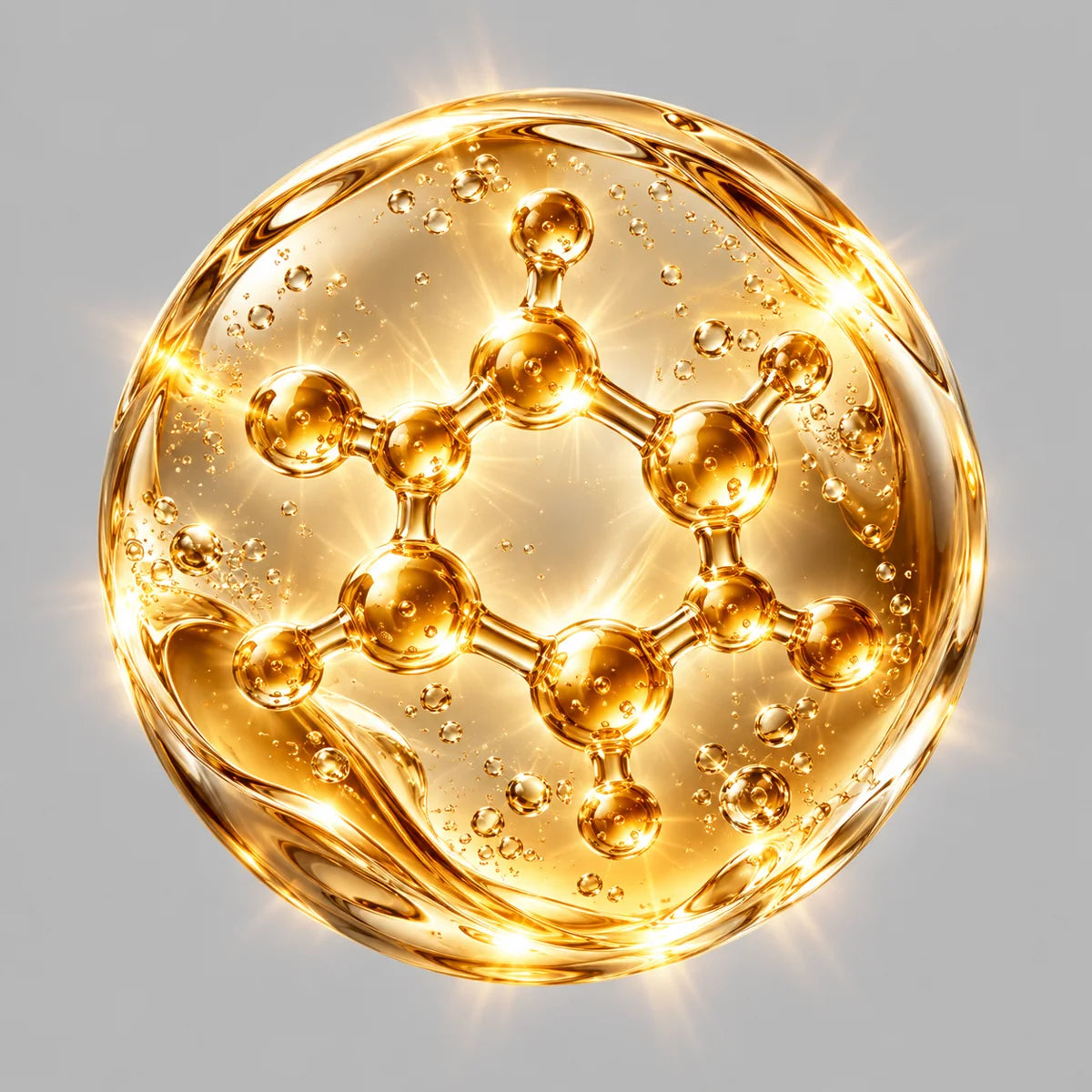 Conceptual illustration of peptides in a skincare formula.